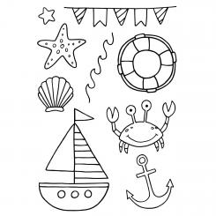 Efco Stempel Clear Strand, transparent, A7/ 74 x 105 mm, 9-teilig 