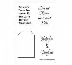 Efco Stempel Clear „Teesprüche“, transparent, A7/ 74 x 105 mm, 4-teilig 