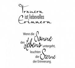Efco Stempel Clear „Trauer Trauern ist liebvolles“, transparent, A7/ 74 x 105 mm, 2-teilig 