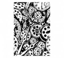 Efco Stempel Clear „Uhrwerke“, transparent, A7/ 74 x 105 mm, 1-teilig 