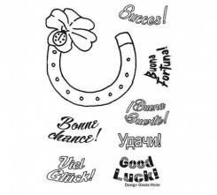 Efco Stempel Clear „Viel Glück“, transparent, A7/ 74 x 105 mm, 8-teilig 