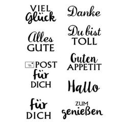 Efco Stempel Clear „Viel Glück“, transparent, A7/ 74 x 105 mm, 9-teilig 