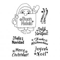 Efco Stempel Clear „Weihnachten 12“, transparent, A7/ 74 x 105 mm, 8-teilig 