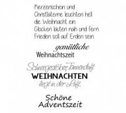 Efco Stempel Clear „Weihnachten 9“, transparent, A7/ 74 x 105 mm, 4-teilig 