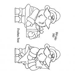 Efco Stempel Clear „Weihnachtsmänner“, transparent, A7/ 74 x 105 mm, 4-teilig 