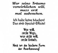 Efco Stempel Clear „Wer seine Träume verwirklichen“, transparent, A7/ 74 x 105 mm, 4-teilig 