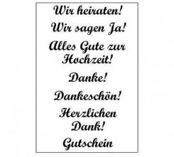 Efco Stempel Clear „Wir heiraten!“, transparent, A7/ 74 x 105 mm, 7-teilig 