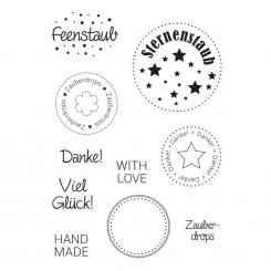 Efco Stempel Clear „Zauberdrops“, transparent, A7/ 74 x 105 mm, 10-teilig 