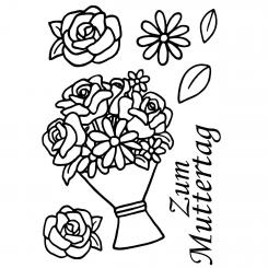 Efco Stempel Clear Zum Muttertag, transparent, A7/ 74 x 105 mm, 7-teilig 