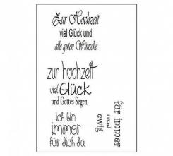 Efco Stempel Clear „Zur Hochzeit viel Glück und alles Gute Wünsche“,transparent, A7/ 74 x 105 mm, 4-teilig 