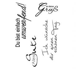 Efco Stempel Clear ein kleiner Gruß, transparent, A7/ 74 x 105 mm, 4-teilig 