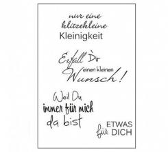 Efco Stempel Clear „klitzekleine Kleinigkeit“, transparent, A7/ 74 x 105 mm, 4-teilig 