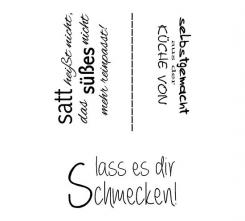 Efco Stempel Clear lass es dir schmecken!, transparent, A7/ 74 x 105 mm, 3-teilig 