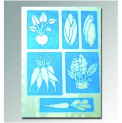 Efco flexible Flex Schablonen selbsthafend A5 Bogen Gemüse 