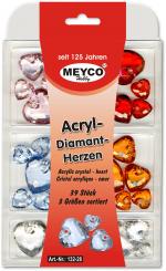 Facettensteine -Acrylherzen Sortiment ca 38 Stk 