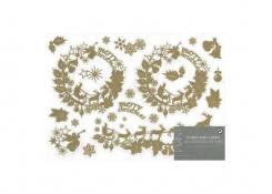Fenstersticker Deko-Sticker Christm.carol gold 21X14,8CM / 2 ST 