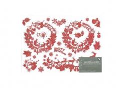 Fenstersticker Deko-Sticker Christm.carol rot 21X14,8CM / 2 ST 