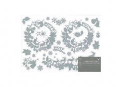 Fenstersticker Deko-Sticker Christm.carol silber 21X14,8CM / 2 ST 