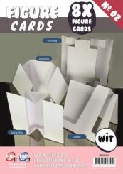Figuren Karten 2 - Set mit 8 Karten - Weiß 