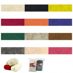 Filzwolle aus Original 100% Merino Kardwolle Märchenwolle 