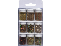 Flimmer- Glimmer-Glitter Set Gold  9tlg 