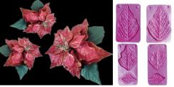 Form für Moosgummi 3tlg - Poinsettia / Weihnachtsstern Ø 12,7/9,9/6,4cm 