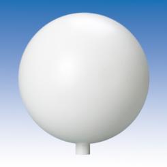 Gartenkugel mit Stutzen 15cm aus Kunststoff, weiss 