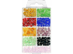 Glas Facettenschliffperlen 60gr. sortiert 