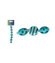 Glasperlen Beadchain rond/ovaal Türkis 17cm 