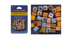 Glasperlen Würfel Spektrum gold/silber 35 Stk. 