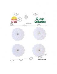 Glitter flowers small weiss Ø 4cm / 4 ST 