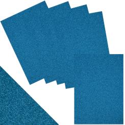 Glitterkarton DIN A4  250g/m²  - 5 Bögen Mitternachts Blau Mitternachts Blau