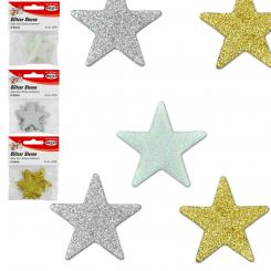 Glitzersterne 4,8 cm - 8 Stück 