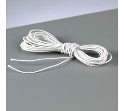 Gummiband rund- Elastisches Band - Hutgummi - Länge 5m ø 1mm weiß 