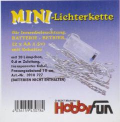 Hobbyfun LED Batterie Betriebene Lichterkette 20er mit Schalter, transparent 