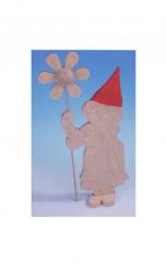 Holz Gartenzwerg mit Filzmütze 38,5x19,5x7cm 