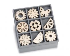 Holz Lasercut Summergarden im 10,5x10,5cm Kasten/ 45 ST 
