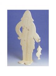 Holz Seemann mit Fischen 75x41x20,5cm 