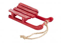 Holzschlitten, ca. 11 cm, Btl. à 2 St. rot 