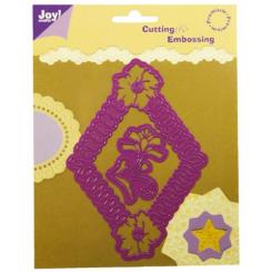 Joycrafts Schneide- und Prägeschablone Karo und Blume Nr.34 