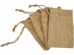 Jutebeutel / Jutesäckchen 9x13cm natur mit Zugband 