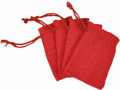 Jutebeutel / Jutesäckchen 9x13cm rot mit Zugband 