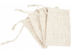 Jutebeutel / Jutesäckchen 9x13cm weiss mit Zugband 