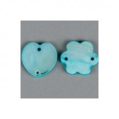 Kettenglied Muschel Blume Herz aqua 18-19MM / 20 ST 