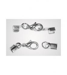 Kettenverschluß Karabinerhaken 4er Set silber 