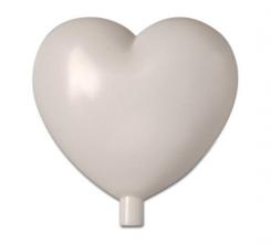 Kunstoffherz mit Stutzen / Gartenherz 10cm, weiss 