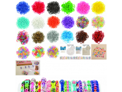 LOOM Bands / Gummibänder Latex frei in versch. Ausführungen Bracelet loops C-clips x50 Bracelet loops C-clips x50