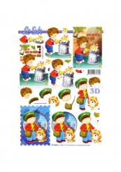 LeSuh 3D Bogen Junge mit Katze 