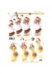 LeSuh 3D Bogen Mädchen mit Blumen 