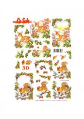 LeSuh 3D Bogen Weihnachts Reh / Eichhörnchen 